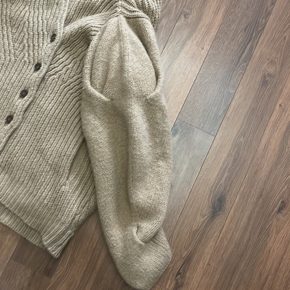 Alexander Wang Chunky Balloon Puffy Sleeve Oversized Wool Cardigan - Picture 2 of 7